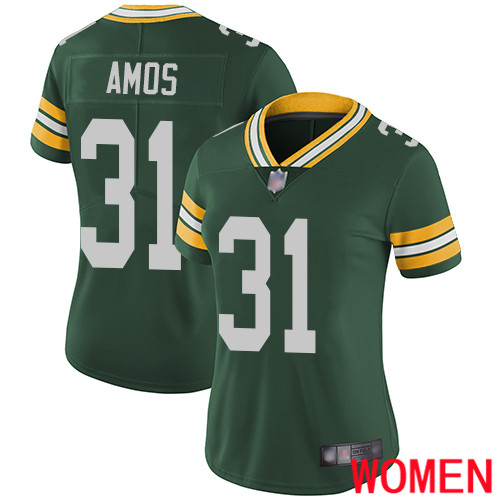 Green Bay Packers Limited Green Women #31 Amos Adrian Home Jersey Nike NFL Vapor Untouchable